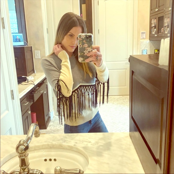 Neiman Marcus Tassle Sweater S EUC - Picture 1 of 8
